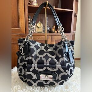 Coach Kristen Black and Gray Patterned Women's Bag